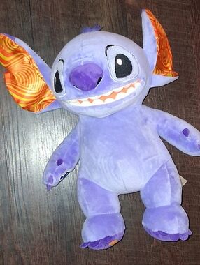 Build-A-Bear Purple Stitch Halloween Plush with Orange Patterned Ears